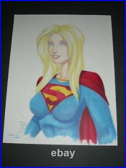 Original Art Commission of Supergirl By Mike DeBalfo Color by Alex Sinclair