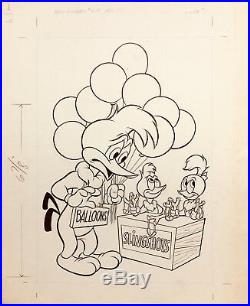 Original Art Cover, New Funnies #207 Woody Woodpecker, 5/ 1954 Dell /disney