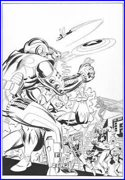 Original Avengers #37 Cover Recreation Art by Mike Machlan Captain America