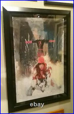 Original Bill Sienkiewicz Painting Daredevil Elektra Framed Daredevil #6 Cover