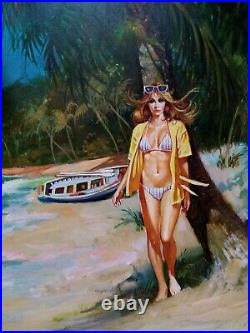 Original Comic Art Cover Book Woman bikini published, Josep Maria Miralles 1937