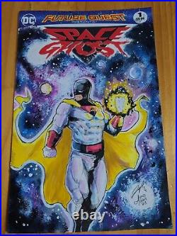 Original Comic art Sketch Space Ghost, Line Art Alexis Torres Color Danny Chaves