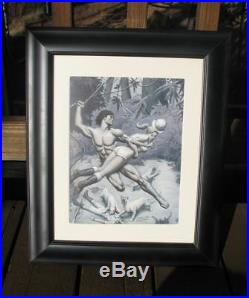Original Fastner & Larson Tarzan Erb Pulp Illustration Pinup Cover Art Painting