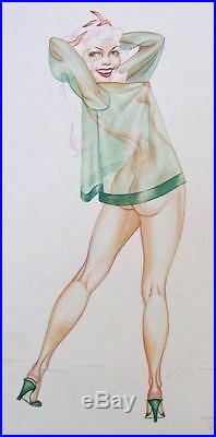 Original George Petty Calendar Illustration Pinup Cover Art Painting Pin Up