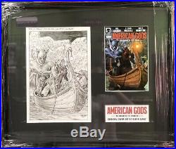 Original Glenn Fabry American Gods Comic Book Cover Art Issue #4 Mounted Framed