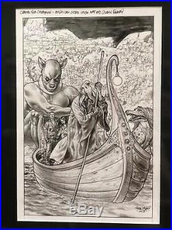 Original Glenn Fabry American Gods Comic Book Cover Art Issue #4 Mounted Framed
