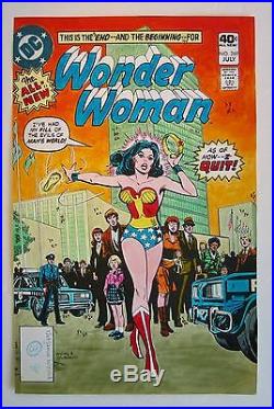 Original Hand Painted Signed Comic Book Cover Art Color Guide Wonder Woman Movie