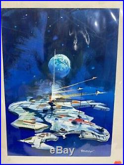 Original John Berkey Preliminary Painting Time Magazine Cover Europa Spaceship