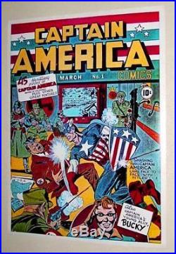 Original Kirby Captain America vs Hitler Marvel Timely Comics cover art poster 1