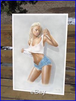 Original Koufay Pin Up Illustration Cover Art Pinup Art Painting Non-nude Woman