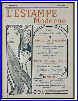 Original Lithograph Cover by Alphonse Mucha from L'estampe Moderne