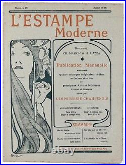 Original Lithograph Cover by Alphonse Mucha from L'estampe Moderne