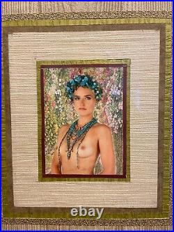 Original Mila Gokhman Ukrainian artist semi nude framed photo art glass cover