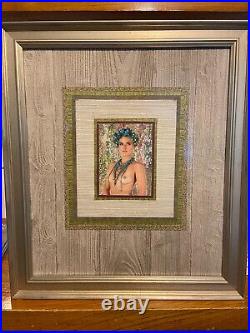 Original Mila Gokhman Ukrainian artist semi nude framed photo art glass cover