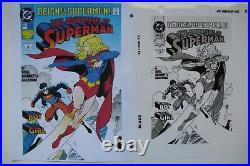 Original Production Art ADVENTURES OF SUPERMAN #502 cover & pg 1, TOM GRUMMETT