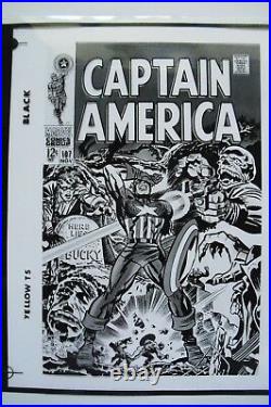 Original Production Art CAPTAIN AMERICA #107 cover, JACK KIRBY art