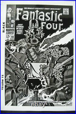 Original Production Art FANTASTIC FOUR #80 & 81 covers, JACK KIRBY art, 11x17
