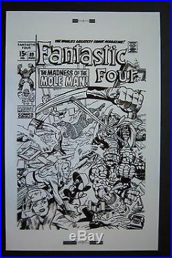 Original Production Art FANTASTIC FOUR #89 cover, JACK KIRBY art, Mole Man