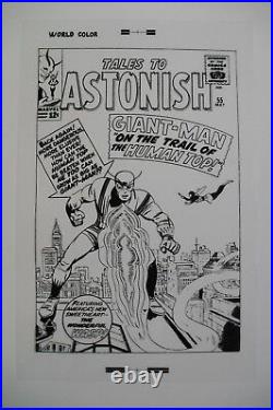 Original Production Art TALES TO ASTONISH #55 cover, JACK KIRBY art, Giant-man