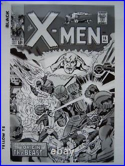 Original Production Art X-MEN #15 cover, JACK KIRBY, DICK AYERS, SAM ROSEN art