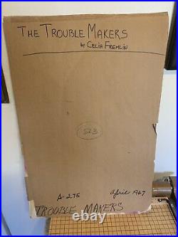 Original Pulp Paperback Cover Art 1967 Horror Troublemakers Mort Rosenfeld