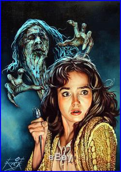 Original Rick Melton Pulp Illustration Horror Cover Style Art Painting Suspiria