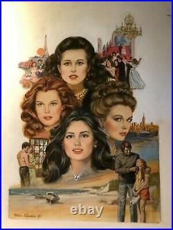 Original Signed Published Pulp Paperback Cover Illustration Art Painting 4 Women