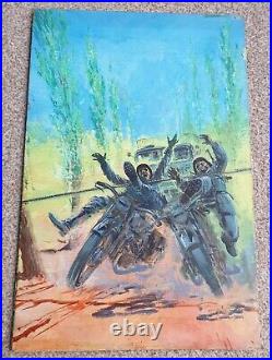 Original Vintage Painting Art Work For War Battle Picture Library Comics