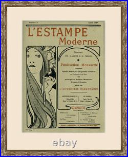 Original Woodcut Alfons Mucha L'Estampe Moderne 1897 Issue 3 Portfolio Cover