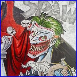 Original art on blank cover batman/spawn (joker and clown)