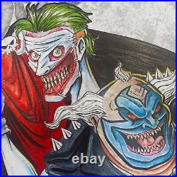 Original art on blank cover batman/spawn (joker and clown)