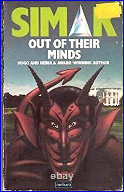 Out of their Minds Chris Moore original art book cover vtg Horror Simak 1987