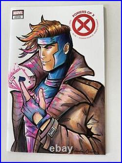 POWERS OF X #1 GAMBIT Sketch Cover Original Art By Miranda Gainey