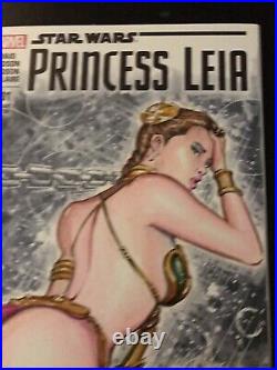PRINCESS LEIA #1 SLAVE STAR WARS BIKINI Sketch Cover Original Art NEW HOT