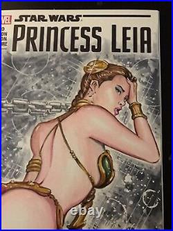 PRINCESS LEIA #1 SLAVE STAR WARS BIKINI Sketch Cover Original Art NEW HOT