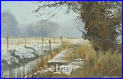 Pamela Derry Original Oil Painting'A Covering of Snow'. Stalbridge, Dorset