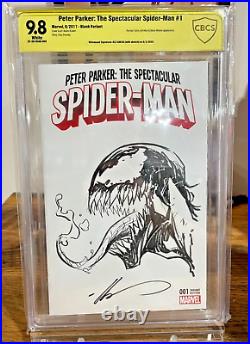 Peter Parker Spectacular Spider-Man #1 Sketch Cover Original ART CBCS 9.8 VENOM