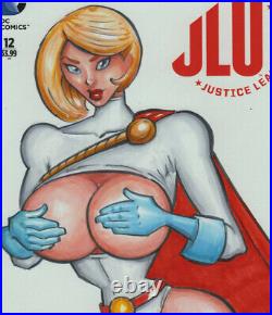 Power Girl Sketch Cover Cgc Sig Series Original Art Mcjunkin D Hot! 9.8 Nm