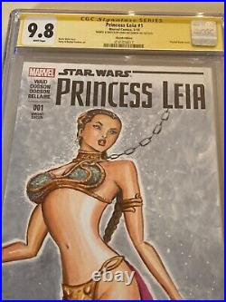 Princess Leia Sketch Cover By Chris Mcjunkin Original Art Star Wars Cgc New