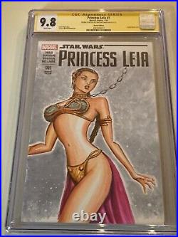 Princess Leia Sketch Cover By Chris Mcjunkin Original Art Star Wars Cgc New Hot