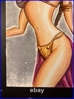 Princess Leia Sketch Cover By Chris Mcjunkin Original Art Star Wars Cgc New Hot