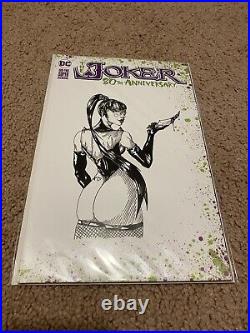 Punchline Sketch Cover Original Art by MINIIXMINACE The Joker 1 NM HOT COVER 1/1