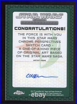 ROY COVER Topps Star Wars Chrome Perspectives ORIGINAL ART SIGNED Sketch 1/1