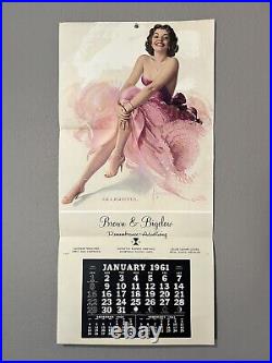 Rare 1961 Brown and Bigelow Pin-up Calendar 16x33 Delightful By R. Armstrong