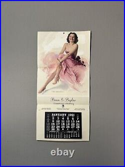 Rare 1961 Brown and Bigelow Pin-up Calendar 16x33 Delightful By R. Armstrong