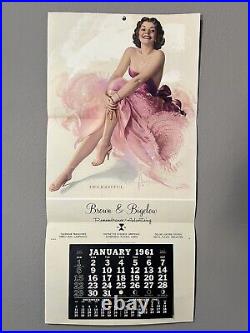 Rare 1961 Brown and Bigelow Pin-up Calendar 16x33 Delightful By R. Armstrong