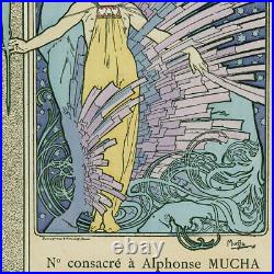 Rare, Original 1897 La Plume Cover Alphonse Mucha, Custom Framing