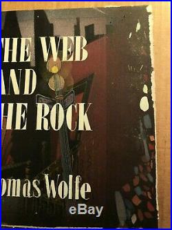 Rare Original Book Cover Illustration Art Painting Thomas Wolfe Web and Rock