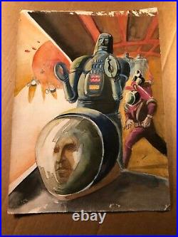 Rare Original Sci Fi Illustration Art Painting Poss Book Cover Nik Puspurica