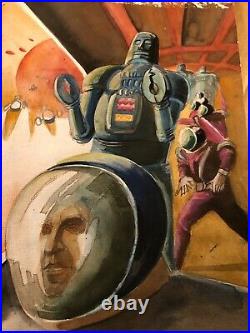 Rare Original Sci Fi Illustration Art Painting Poss Book Cover Nik Puspurica
